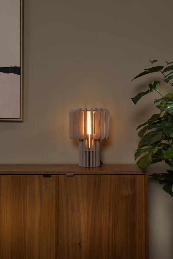 Lucide ROLLO - Tischlampe - 1xE27 - Taupe - Atmosphäre 1